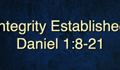 Integrity Established - Danniel 1:8-21