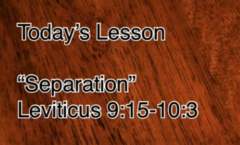 Separation - Leviticus 9:15-10:3