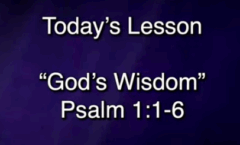 Godly Wisdom - Psalm 1:1-6