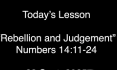 Rebellion and Judgment - Number 14:11-24