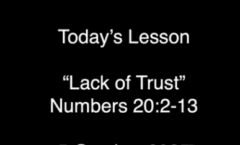 Lack of Trust - Numbers 20:2-13